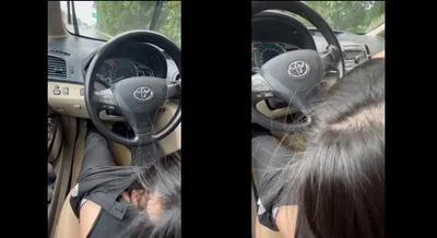 Tình nhân mưa thích mút liếm trên xe ô tô